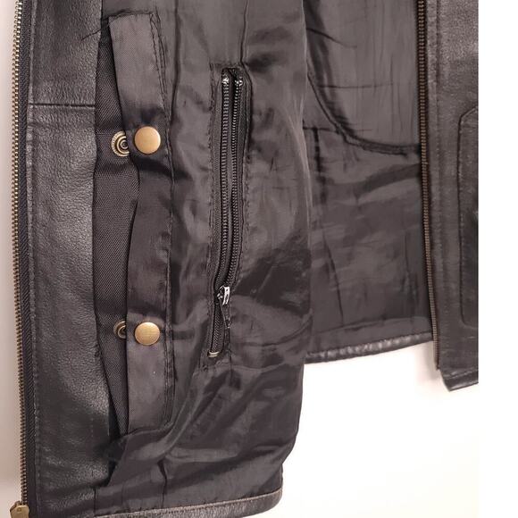 Jackets 4 Bikes Men's Motorcycle Vest Leather Dual Concealed Carry Pockets - Picture 6 of 8